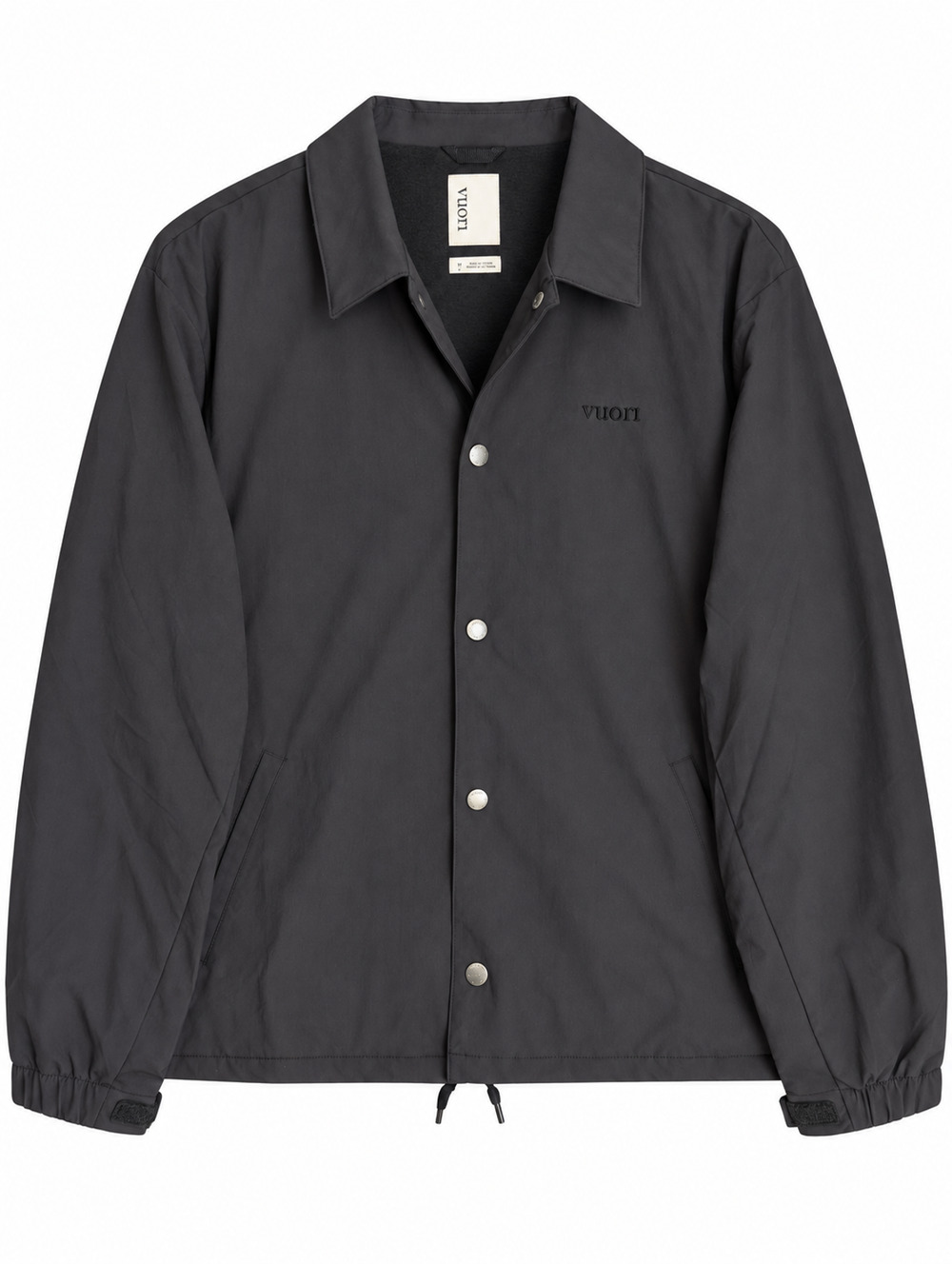 Vuori V1 Coach Jacket Mens Large Black Snap Front V5019 NWT
